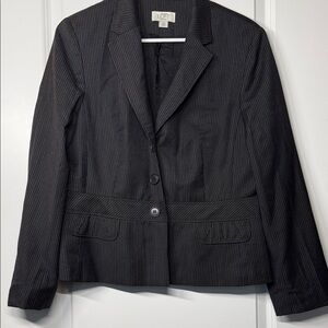 LOFT Black Pinstripe Women's Tailored Blazer